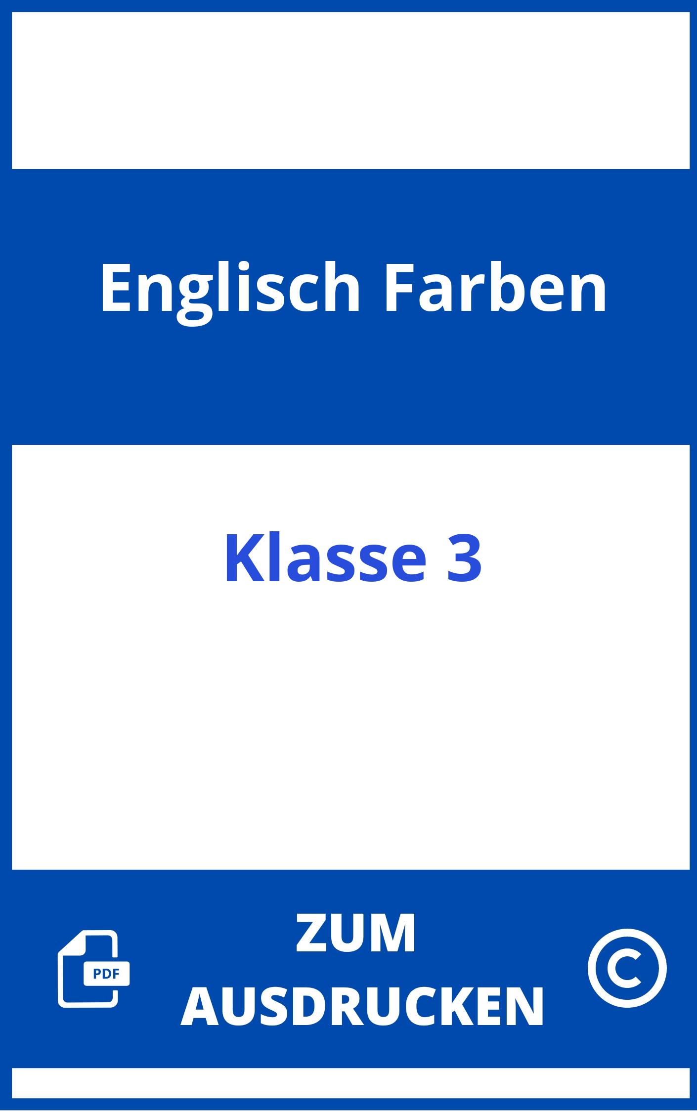 3. Klasse Englisch Arbeitsblätter Zum Ausdrucken Farben