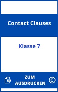 Contact Clauses Übungen Klasse 7 Zum Ausdrucken