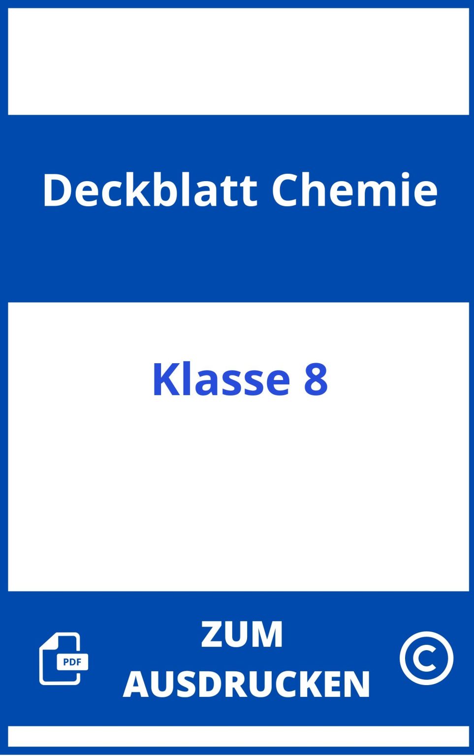 Chemie Deckblatt Klasse 9 Zum Ausdrucken