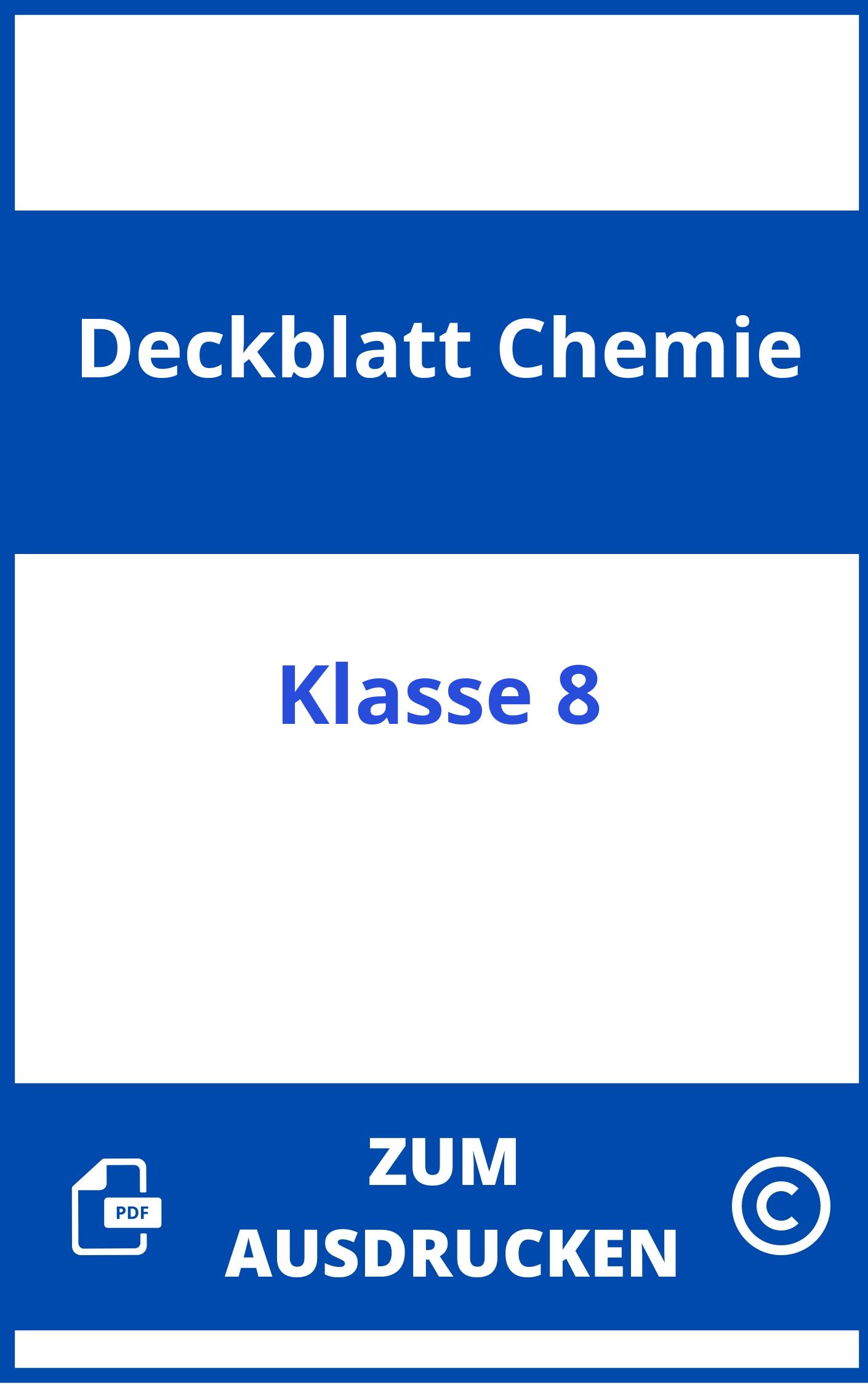 Deckblatt Chemie Klasse 8 Zum Ausdrucken