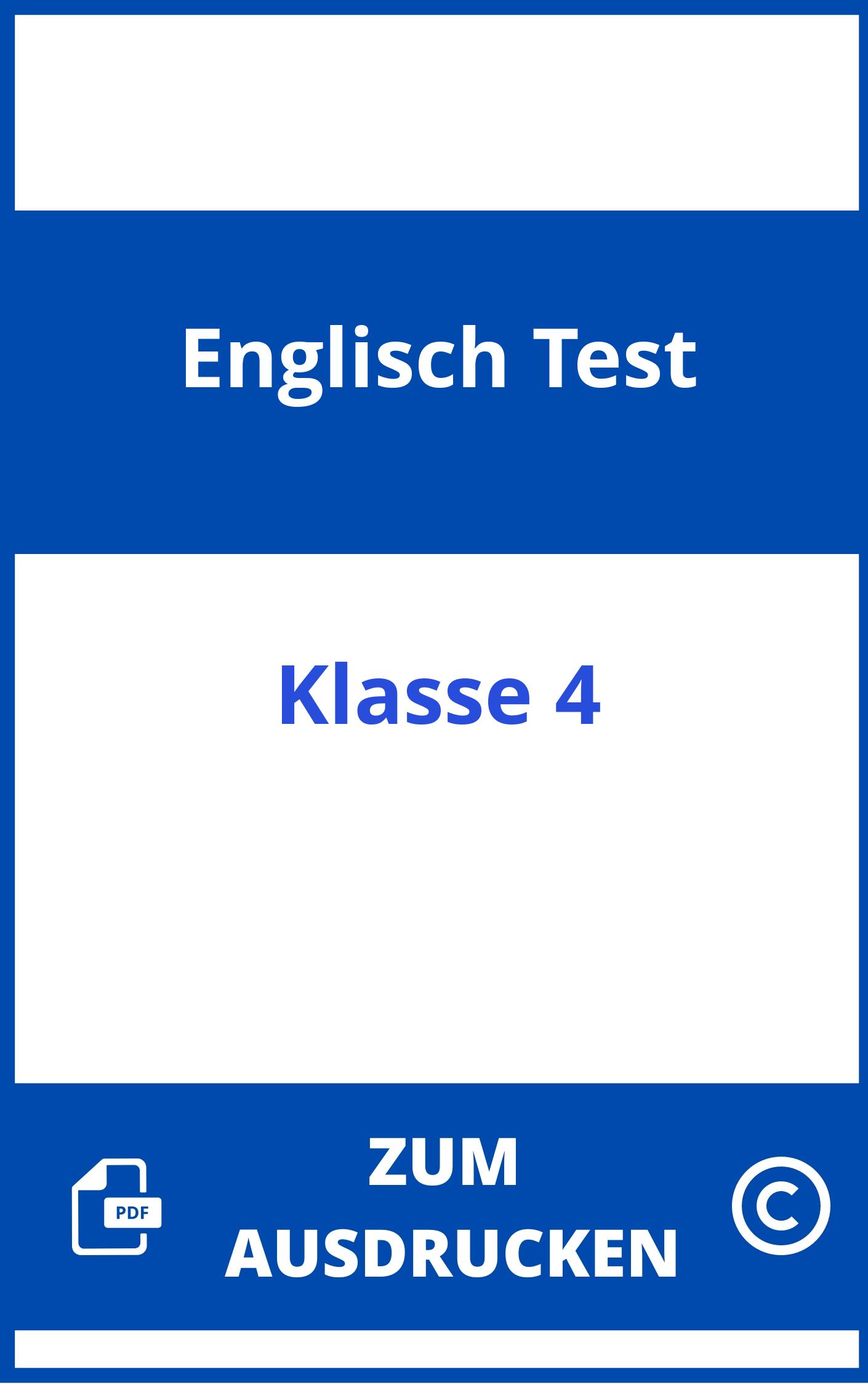 Englisch Test 4 Klasse Zum Ausdrucken