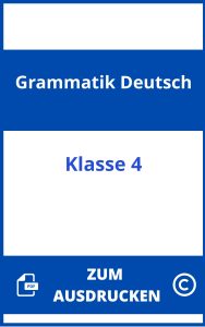 Grammatik Deutsch 4 Klasse Zum Ausdrucken