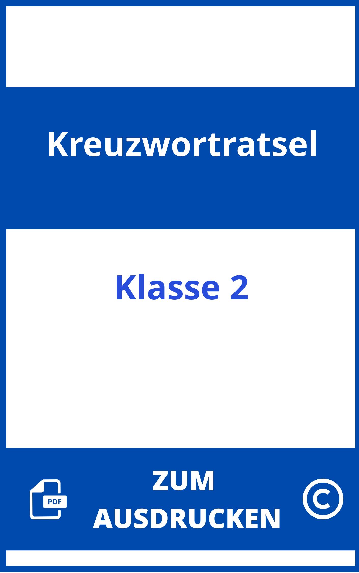 Kreuzworträtsel 2. Klasse Zum Ausdrucken