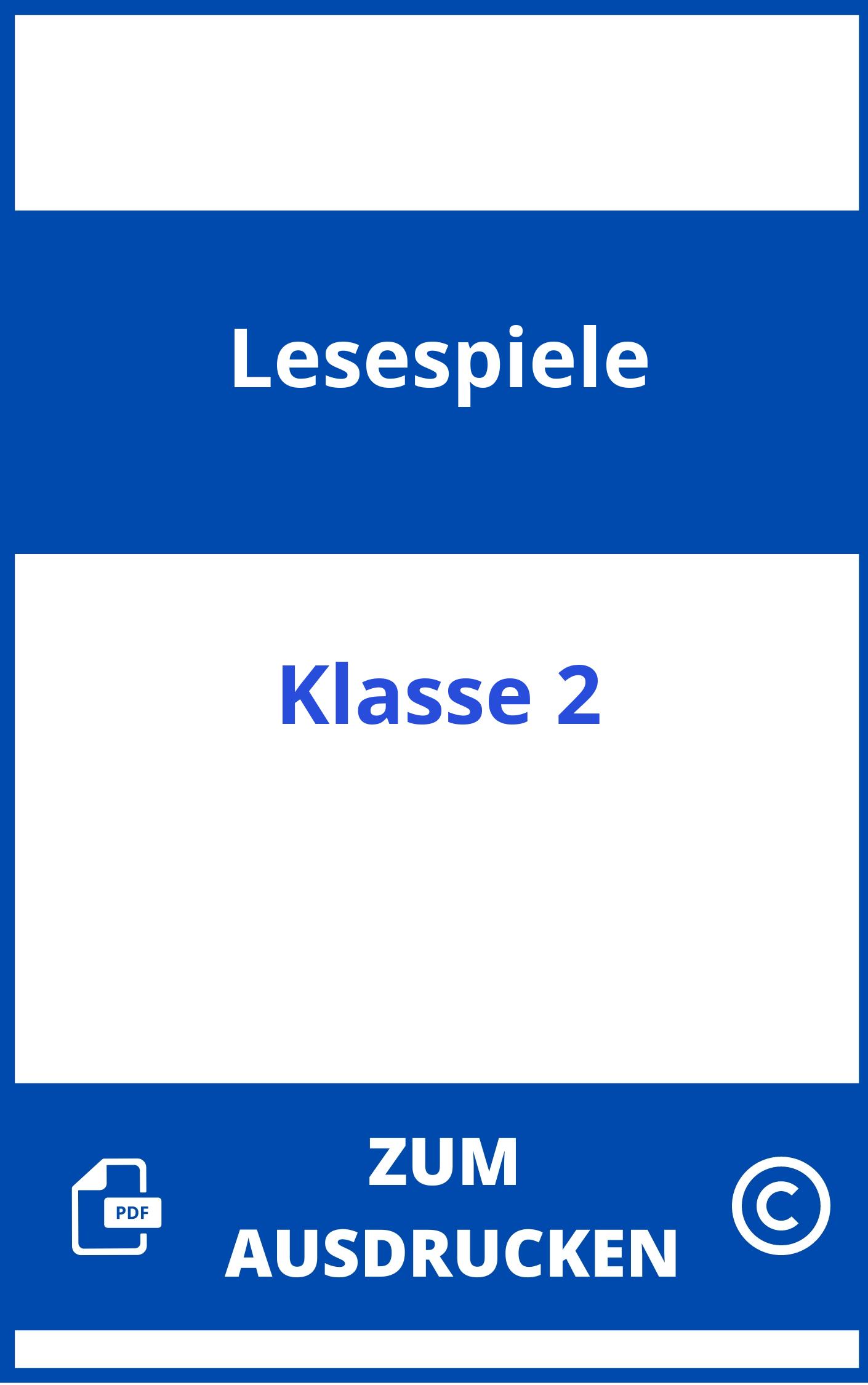 Lesespiele 2. Klasse Zum Ausdrucken