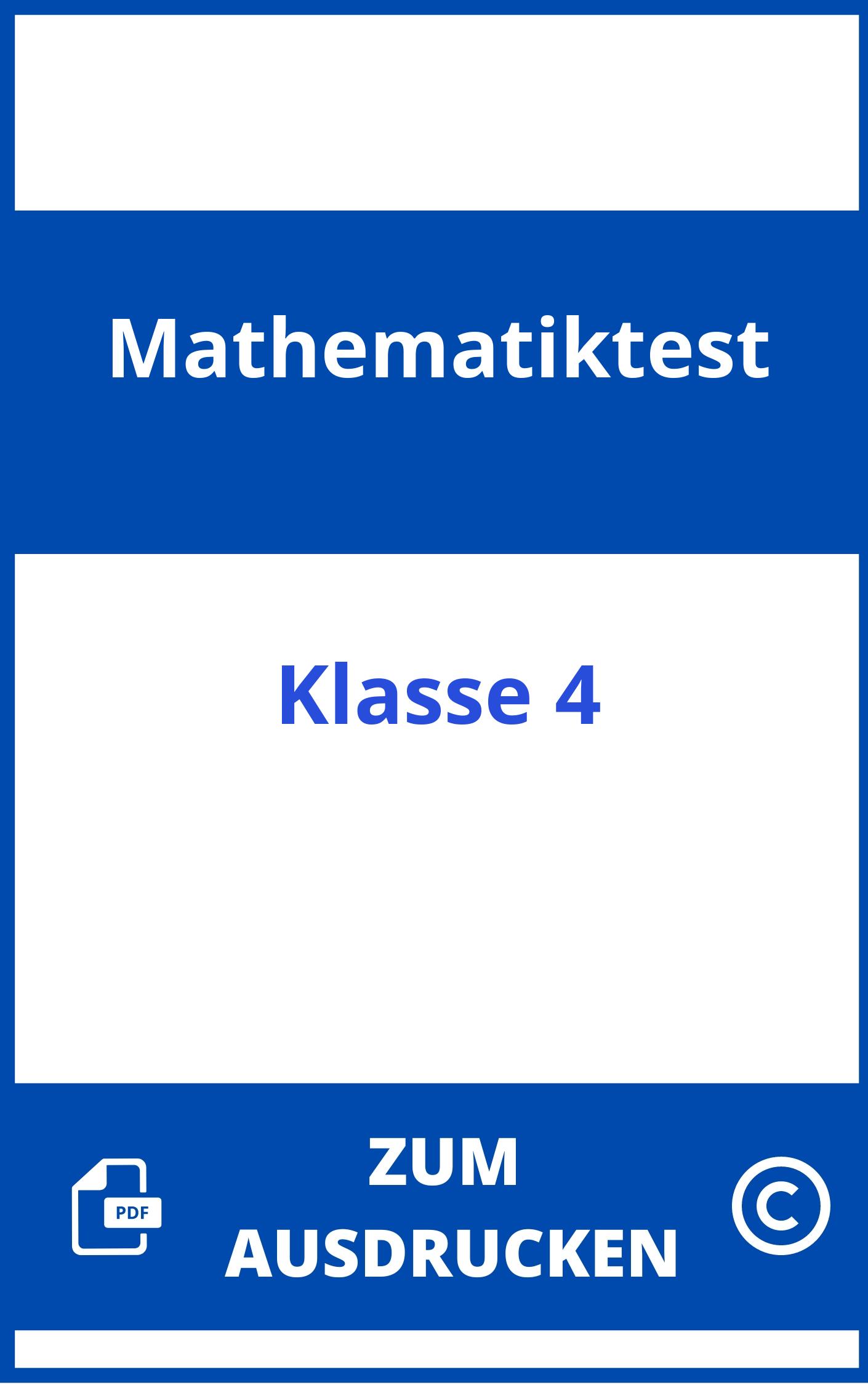 Mathematiktest 4. Klasse Zum Ausdrucken