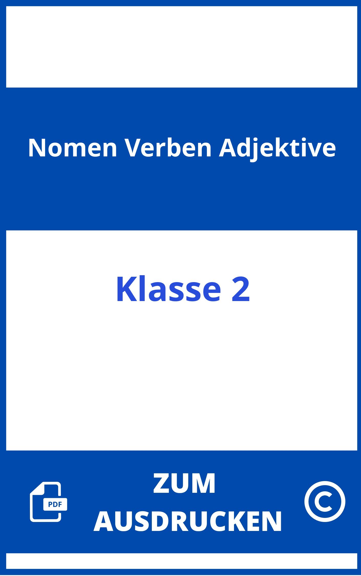 Nomen Verben Adjektive Übungen Zum Ausdrucken 2. Klasse