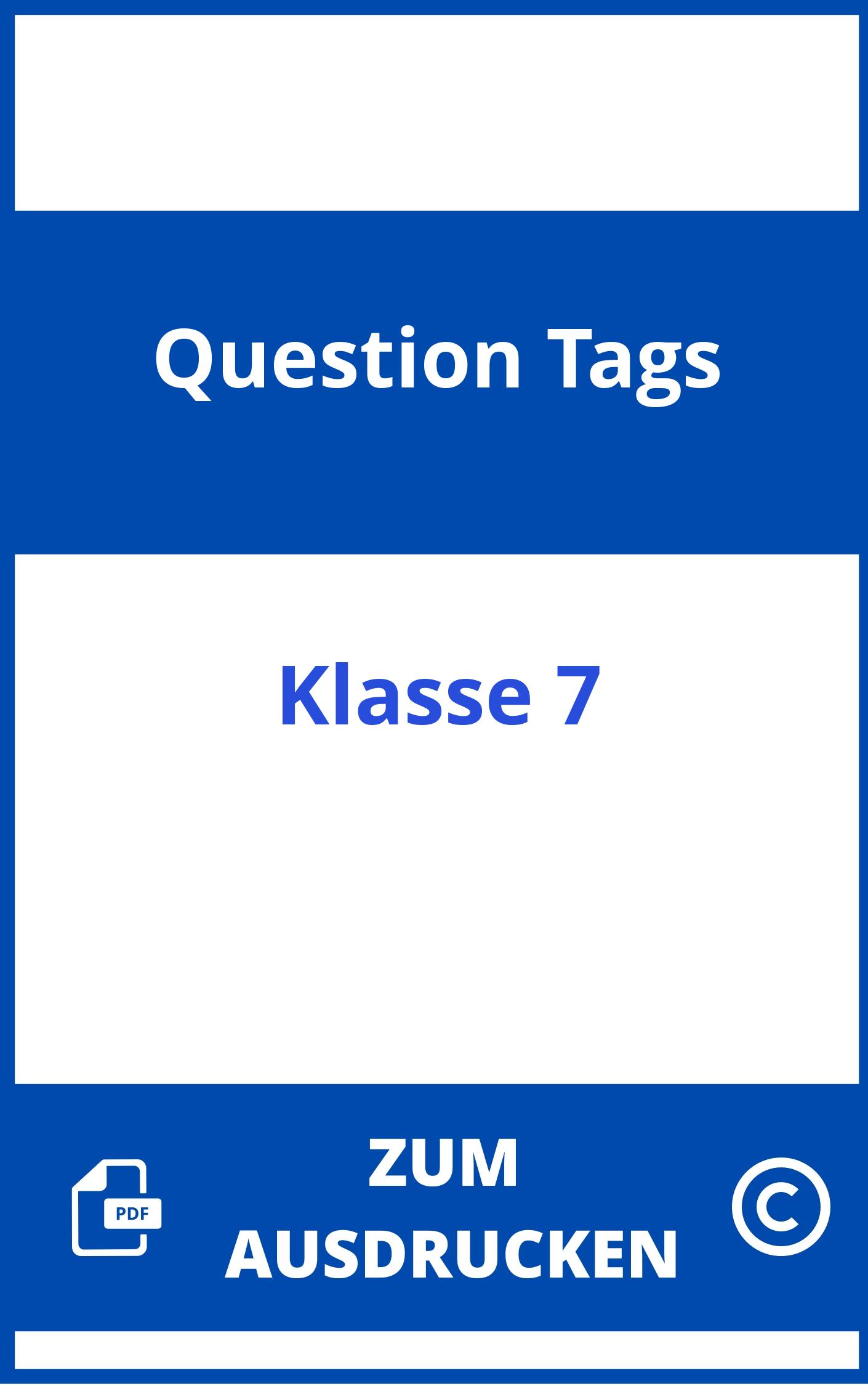 Question Tags Übungen Klasse 7 Zum Ausdrucken