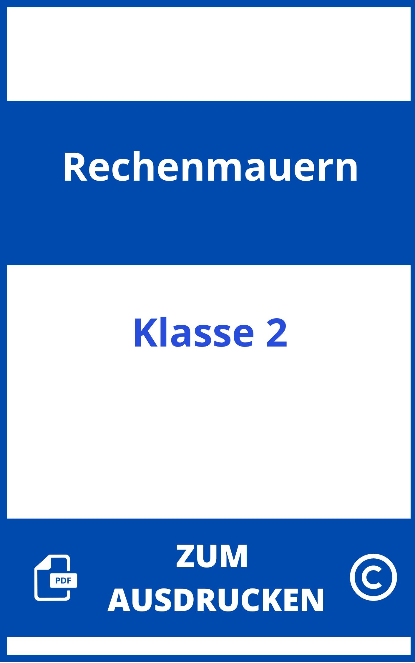 Rechenmauern 2. Klasse Zum Ausdrucken