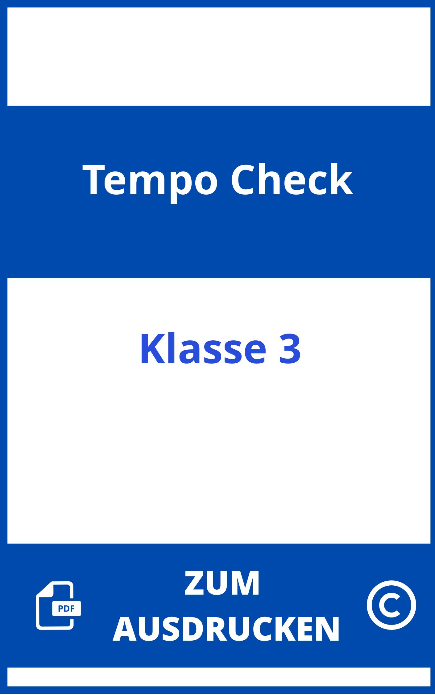 Tempo Check 3 Klasse Zum Ausdrucken