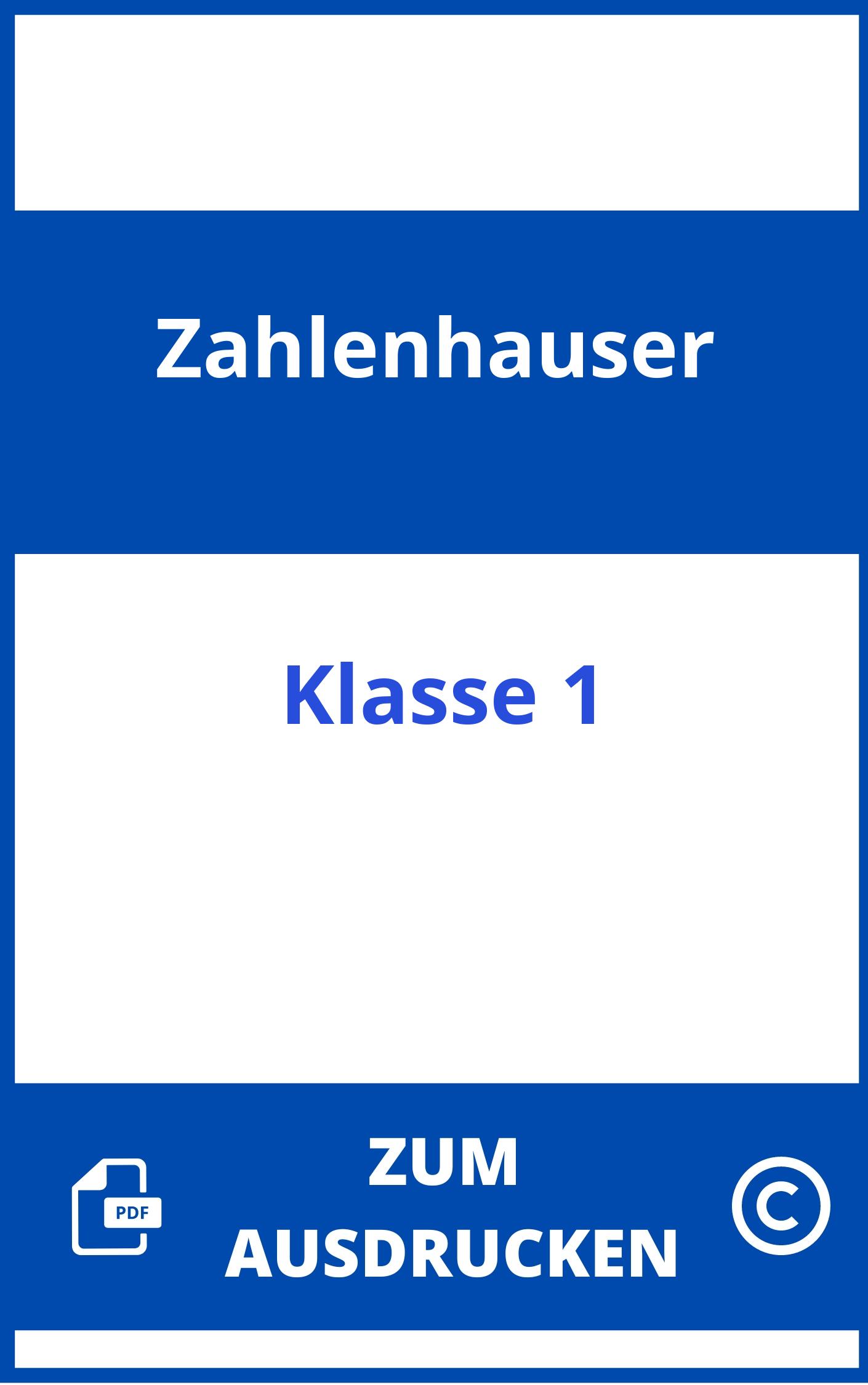 Zahlenhäuser 1. Klasse Zum Ausdrucken